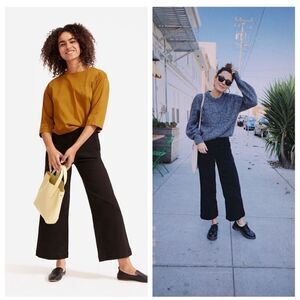 Everlane high rise wide‎ leg jeans Size 00 black